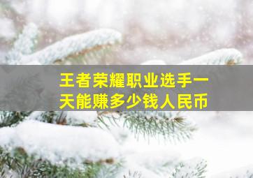 王者荣耀职业选手一天能赚多少钱人民币