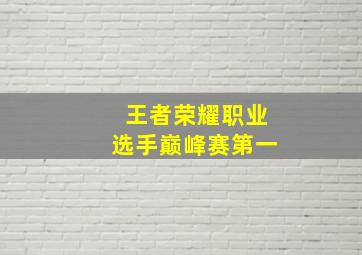 王者荣耀职业选手巅峰赛第一