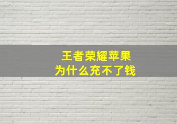 王者荣耀苹果为什么充不了钱