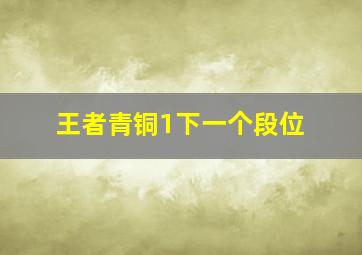 王者青铜1下一个段位