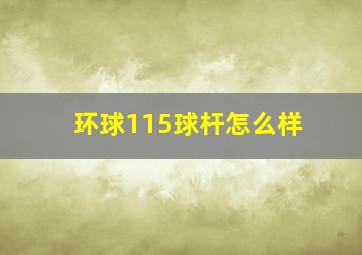 环球115球杆怎么样