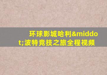 环球影城哈利·波特竞技之旅全程视频