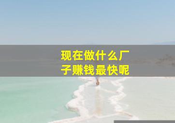 现在做什么厂子赚钱最快呢