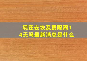 现在去埃及要隔离14天吗最新消息是什么