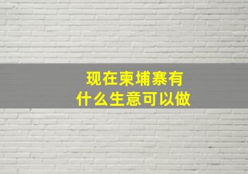 现在柬埔寨有什么生意可以做