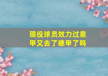 现役球员效力过意甲又去了德甲了吗