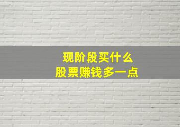 现阶段买什么股票赚钱多一点