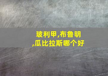 玻利甲,布鲁明,瓜比拉斯哪个好