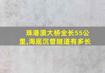 珠港澳大桥全长55公里,海底沉管隧道有多长