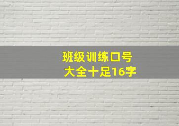 班级训练口号大全十足16字