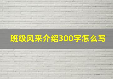 班级风采介绍300字怎么写