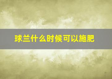 球兰什么时候可以施肥