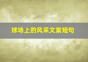 球场上的风采文案短句