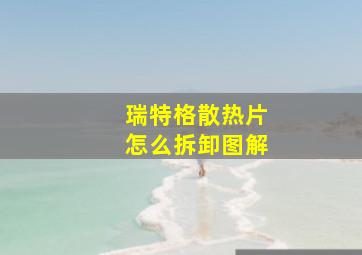 瑞特格散热片怎么拆卸图解