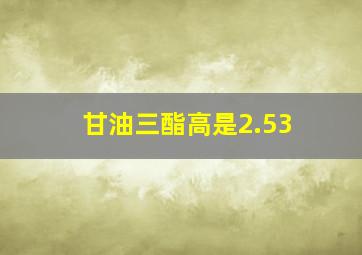 甘油三酯高是2.53