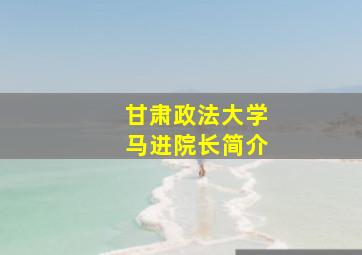 甘肃政法大学马进院长简介