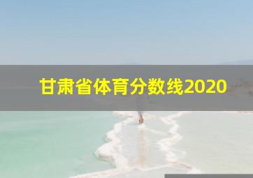 甘肃省体育分数线2020