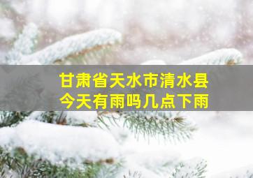 甘肃省天水市清水县今天有雨吗几点下雨