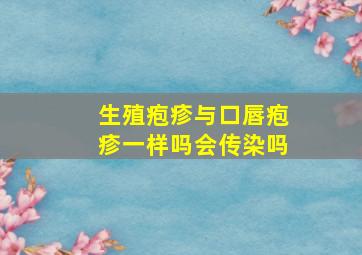 生殖疱疹与口唇疱疹一样吗会传染吗