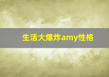 生活大爆炸amy性格