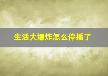 生活大爆炸怎么停播了