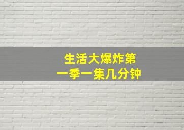 生活大爆炸第一季一集几分钟