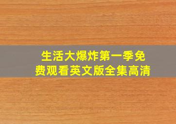 生活大爆炸第一季免费观看英文版全集高清