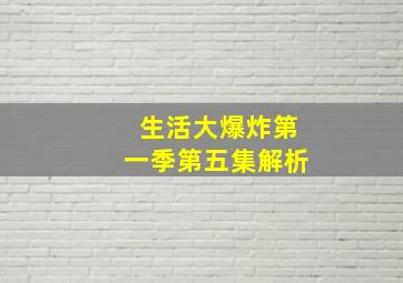 生活大爆炸第一季第五集解析