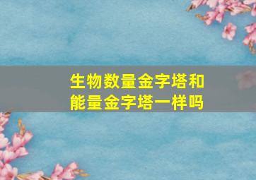 生物数量金字塔和能量金字塔一样吗