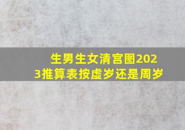 生男生女清宫图2023推算表按虚岁还是周岁