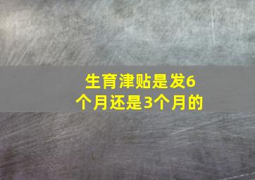 生育津贴是发6个月还是3个月的