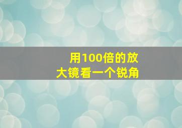 用100倍的放大镜看一个锐角