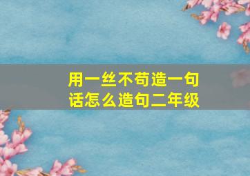 用一丝不苟造一句话怎么造句二年级