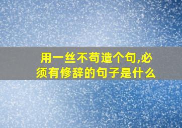 用一丝不苟造个句,必须有修辞的句子是什么