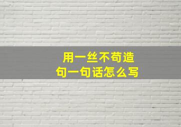 用一丝不苟造句一句话怎么写