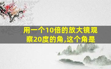 用一个10倍的放大镜观察20度的角,这个角是