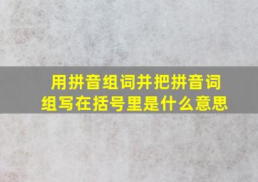 用拼音组词并把拼音词组写在括号里是什么意思