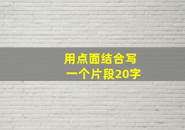 用点面结合写一个片段20字