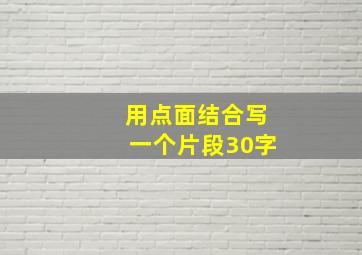 用点面结合写一个片段30字