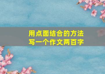 用点面结合的方法写一个作文两百字