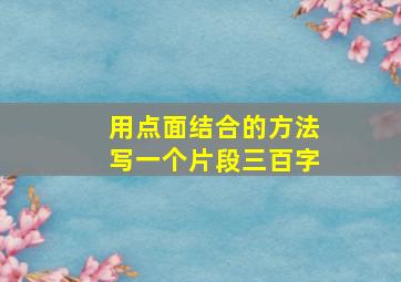 用点面结合的方法写一个片段三百字