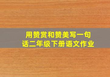 用赞赏和赞美写一句话二年级下册语文作业