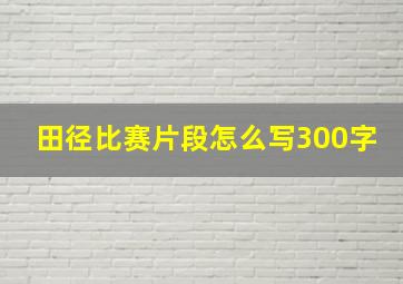 田径比赛片段怎么写300字