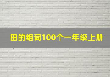 田的组词100个一年级上册