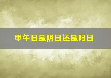 甲午日是阴日还是阳日