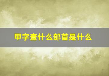 甲字查什么部首是什么