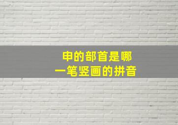 申的部首是哪一笔竖画的拼音