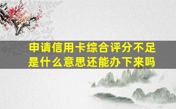 申请信用卡综合评分不足是什么意思还能办下来吗