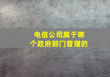 电信公司属于哪个政府部门管理的