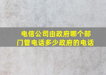 电信公司由政府哪个部门管电话多少政府的电话